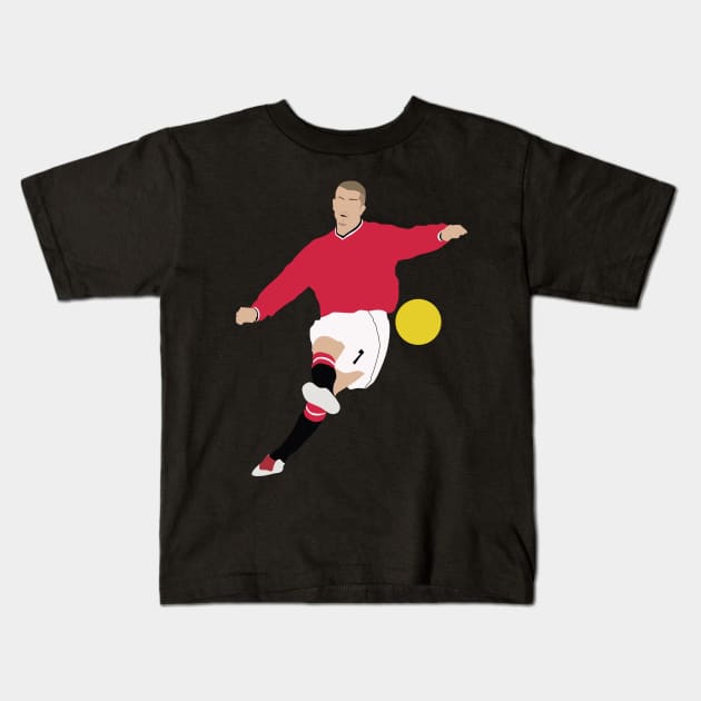 David Beckham 7 Man United Legend Kids T-Shirt by Jackshun